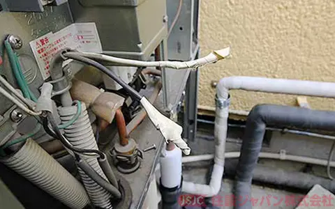 既存エコキュートの電気配線の取り外し4