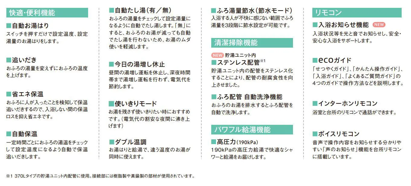 使いやすい機能